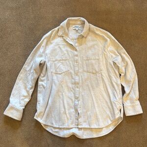 Madewell oversized button up | light grey/cream | Small